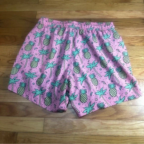 Maamgic Men’s Swim Trunks Pink Pineapple Palm Tropical Lined Large - Picture 4 of 6